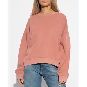 J Crew Brushed Fleece Sweatshirt Size L in Coral Pink